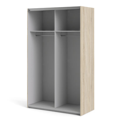 The 'Patsy' Collection.   Sliding Wardrobe 120cm in Oak with White Doors with 2 Shelves