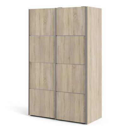 Colección 'Patsy'. Armario corredero de 120 cm en roble con puertas de roble y 2 estantes