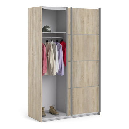 Colección 'Patsy'. Armario corredero de 120 cm en roble con puertas de roble y 2 estantes