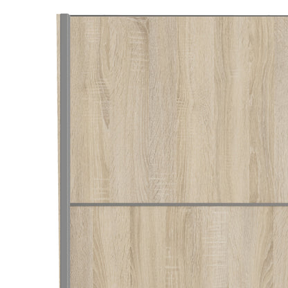 Colección 'Patsy'. Armario corredero de 120 cm en roble con puertas de roble y 2 estantes
