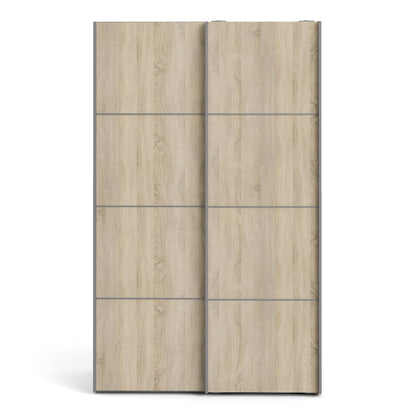 Colección 'Patsy'. Armario corredero de 120 cm en roble con puertas de roble y 2 estantes
