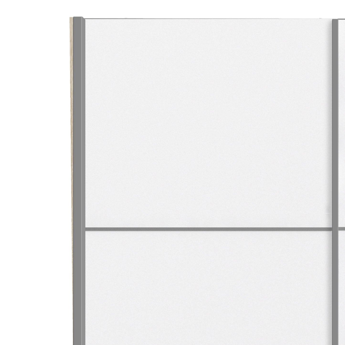 The 'Patsy' Collection.   Sliding Wardrobe 120cm in Oak with White Doors with 5 Shelves