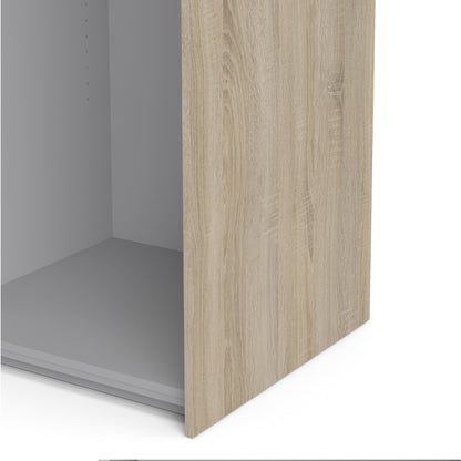 The 'Patsy' Collection.   Sliding Wardrobe 120cm in Oak with White Doors with 5 Shelves