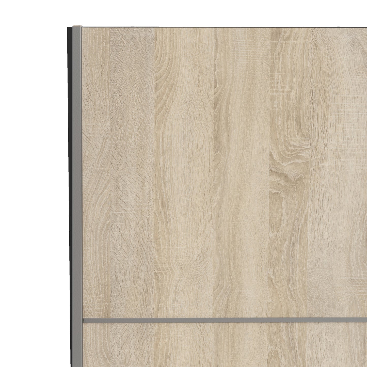 The 'Patsy' Collection.   Sliding Wardrobe 120cm in Black Matt with Oak Doors with 5 Shelves