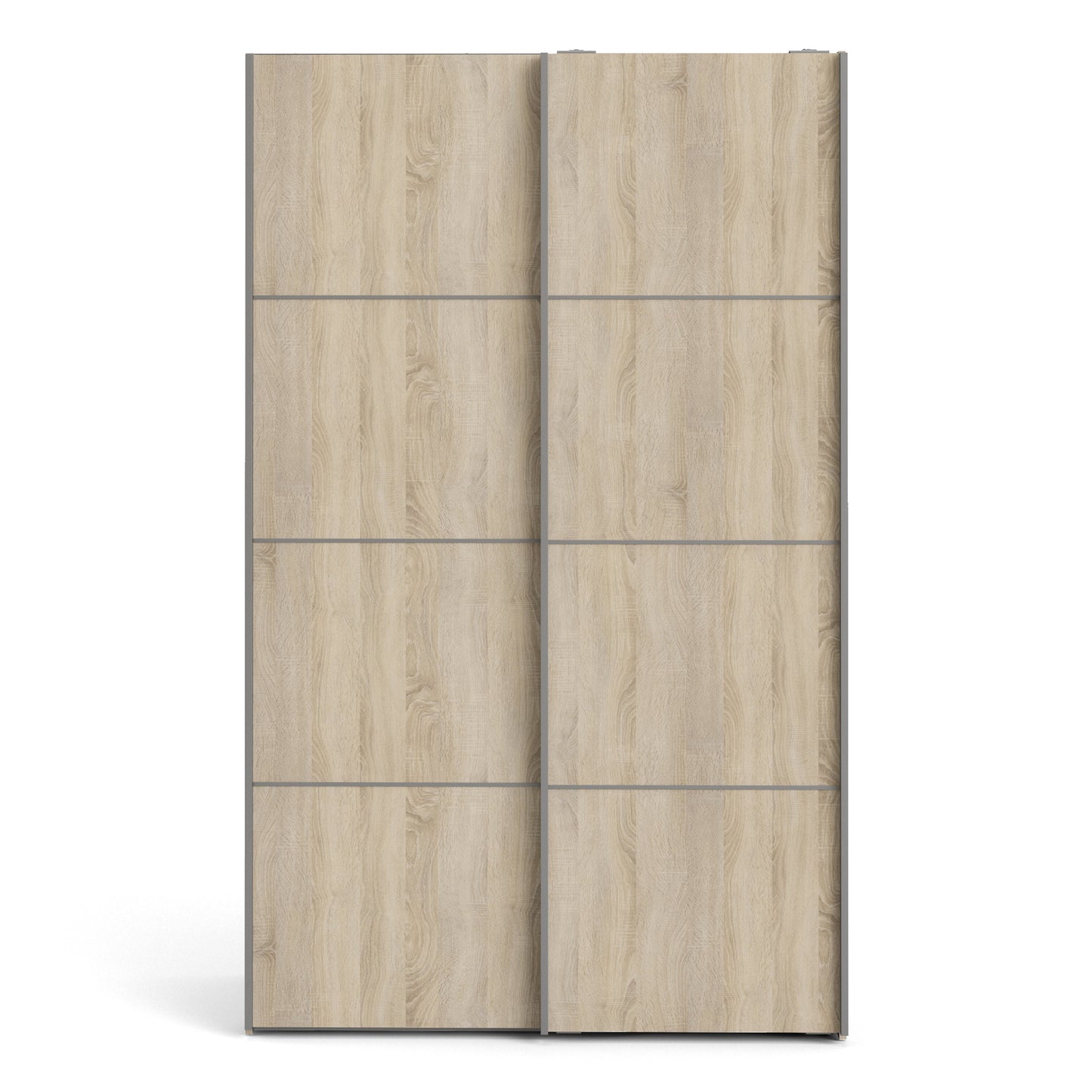 The 'Patsy' Collection.   Sliding Wardrobe 120cm in Black Matt with Oak Doors with 5 Shelves