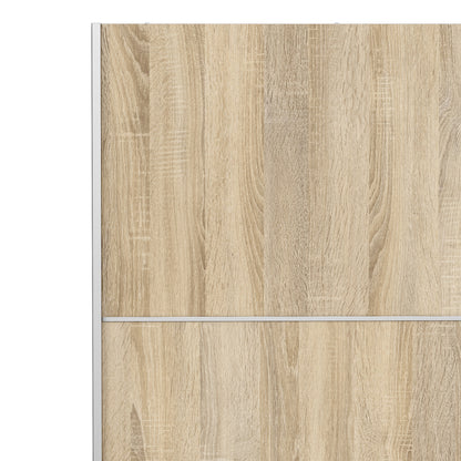 The 'Patsy' Collection.   Sliding Wardrobe 180cm in White with Oak Doors with 2 Shelves