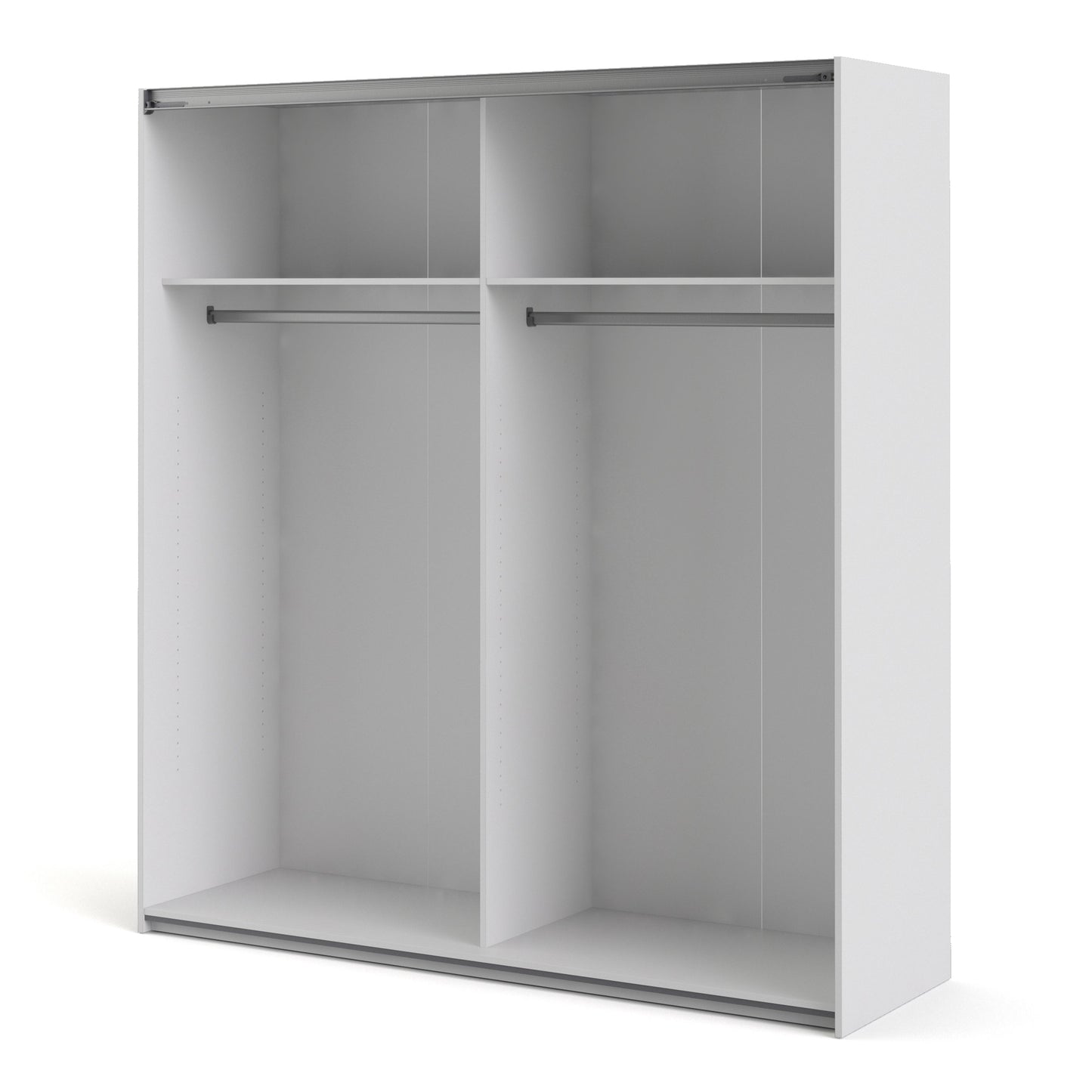 The 'Patsy' Collection.   Sliding Wardrobe 180cm in White with Oak Doors with 2 Shelves