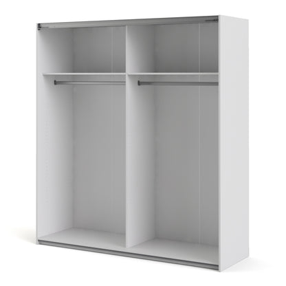 The 'Patsy' Collection.   Sliding Wardrobe 180cm in White with Oak Doors with 2 Shelves