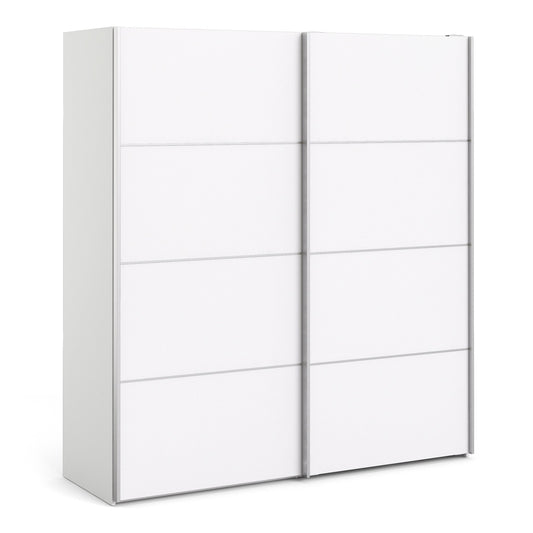 The 'Patsy' Collection.   Sliding Wardrobe 180cm in White with White Doors with 5 Shelves