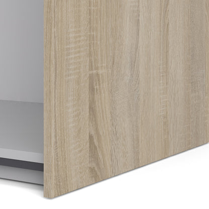 The 'Patsy' Collection.   Sliding Wardrobe 180cm in Oak with White Doors with 2 Shelves