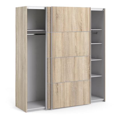 The 'Patsy' Collection.   Sliding Wardrobe 180cm in Oak with Oak Doors with 5 Shelves