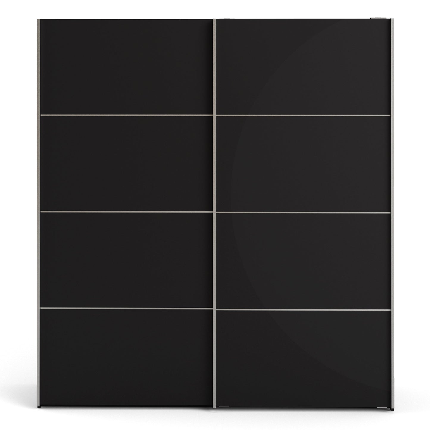 Colección 'Patsy'. Armario corredero de 180 cm en negro mate con puertas negras mate y 2 estantes