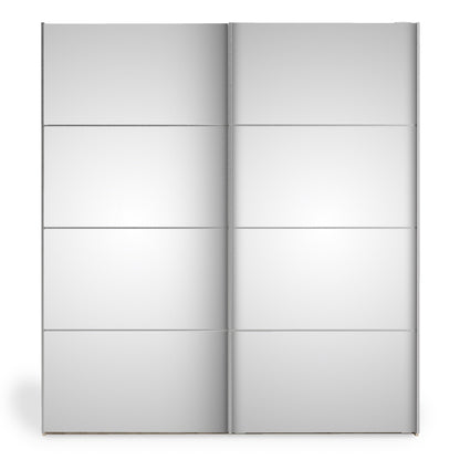 The 'Patsy' Collection.   Sliding Wardrobe 180cm in Black Matt with Mirror Doors with 2 Shelves