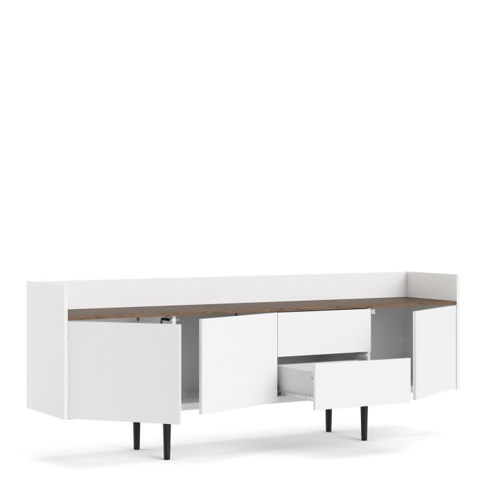 Unit Sideboard 2 Drawers 3 Doors in White and Oak