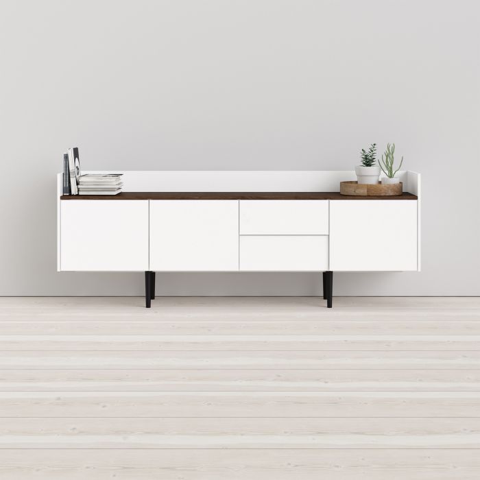 Unit Sideboard 2 Drawers 3 Doors in White and Oak