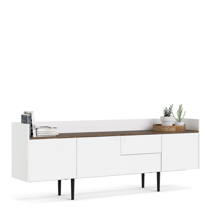 Unit Sideboard 2 Drawers 3 Doors in White and Oak
