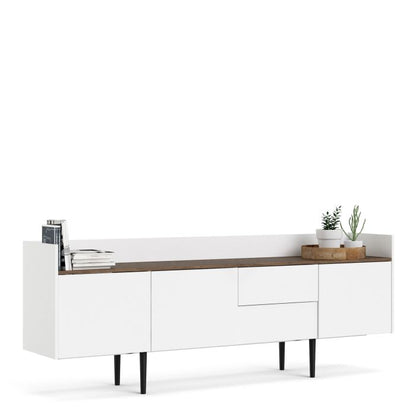Unit Sideboard 2 Drawers 3 Doors in White and Oak