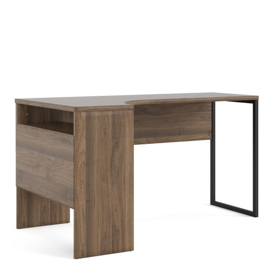 Bureau d'angle Function Plus 2 tiroirs en noyer