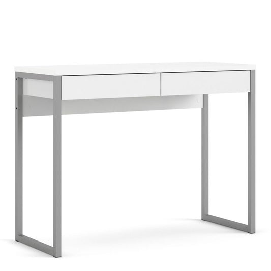 Bureau Function Plus 2 tiroirs en blanc brillant