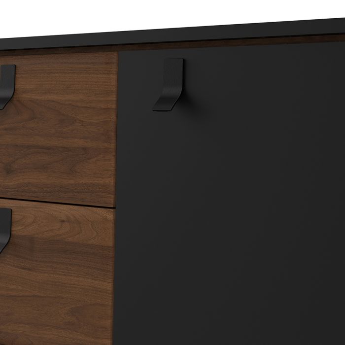 Buffet Rye 2 portes 2 tiroirs en noir mat
