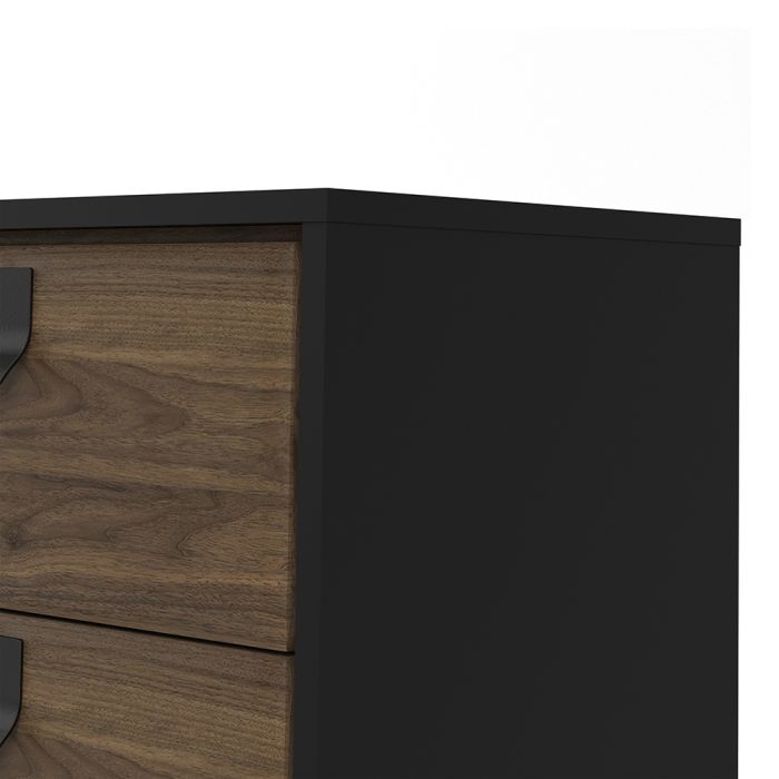 Rye Sideboard with 1 Door 2 Drawers in Matt Black Walnut