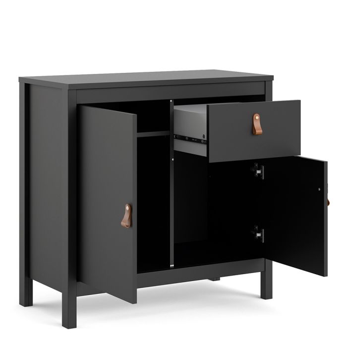Buffet 2 portes et 1 tiroir « Battle » en noir mat