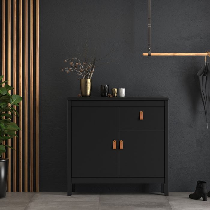 Buffet 2 portes et 1 tiroir « Battle » en noir mat
