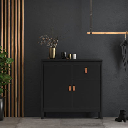 Buffet 2 portes et 1 tiroir « Battle » en noir mat