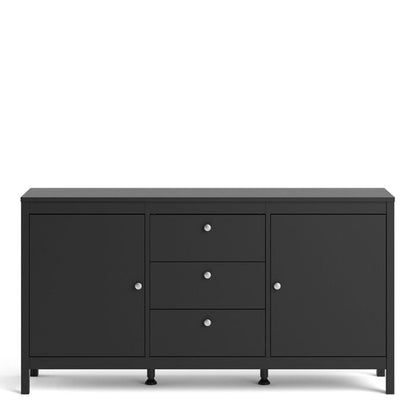 Buffet 2 portes 3 tiroirs 'Safran' en gris