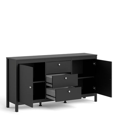 Buffet 2 portes 3 tiroirs 'Safran' en gris