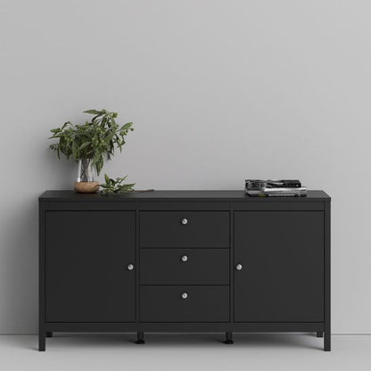Buffet 2 portes 3 tiroirs 'Safran' en gris