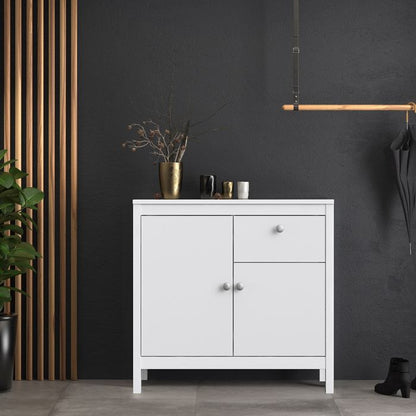 Buffet 2 portes 1 tiroir 'Safran' en blanc