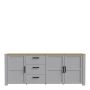 Le grand buffet 3 portes et 3 tiroirs « Floyd » en chêne/gris