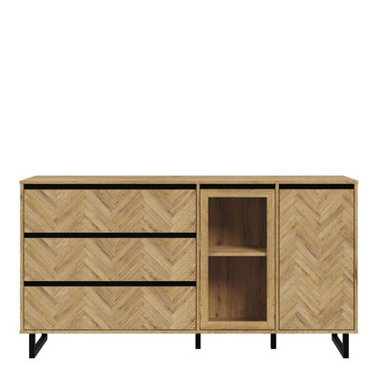 Buffet en chêne Spica/noir mat/chêne Bartex