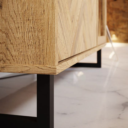 Buffet en chêne Spica/noir mat/chêne Bartex