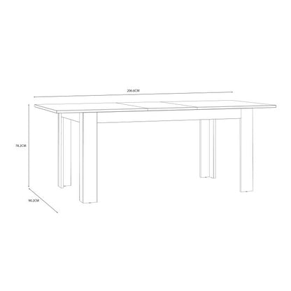 Table à manger extensible 160-207 cm en chêne Riviera/chêne gris