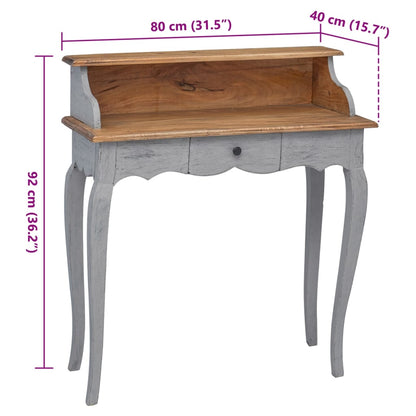 Bureau en bois d'acajou massif 80x40x92 cm