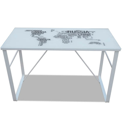 Bureau rectangulaire avec motif de carte