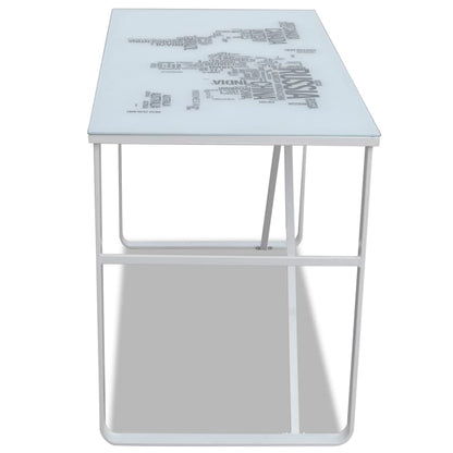 Bureau rectangulaire avec motif de carte