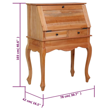 Secretary Desk 78x42x103 cm Solid Mahogany Wood