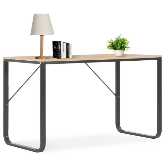 Escritorio de ordenador negro y roble 120x60x73 cm