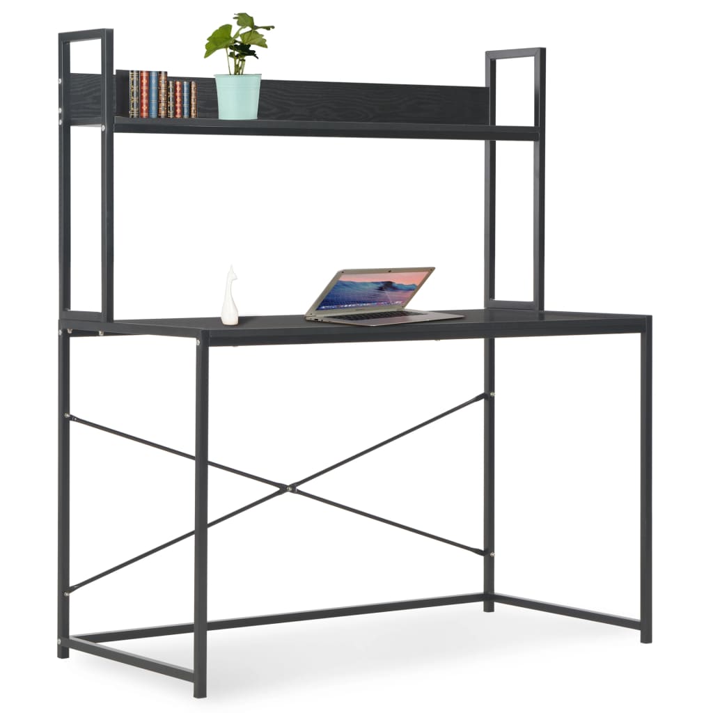 Bureau d'ordinateur Noir 120x60x138 cm