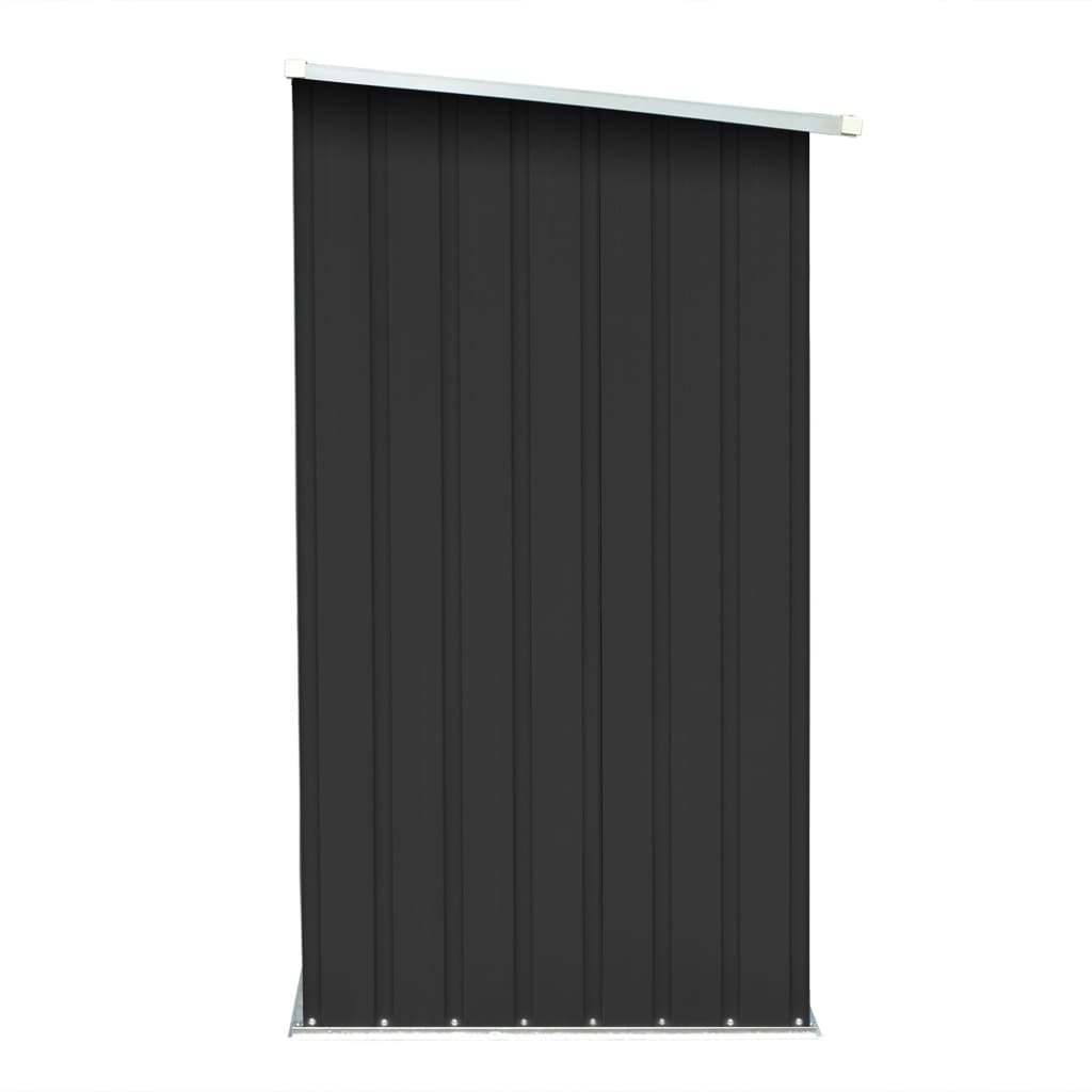 Garden Log Storage Shed Galvanised Steel 163X83X154 Cm