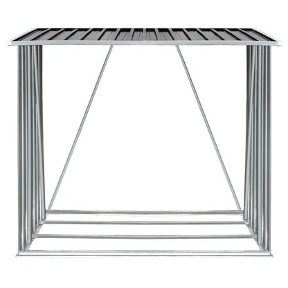 Garden Log Storage Shed Galvanised Steel 163X83X154 Cm