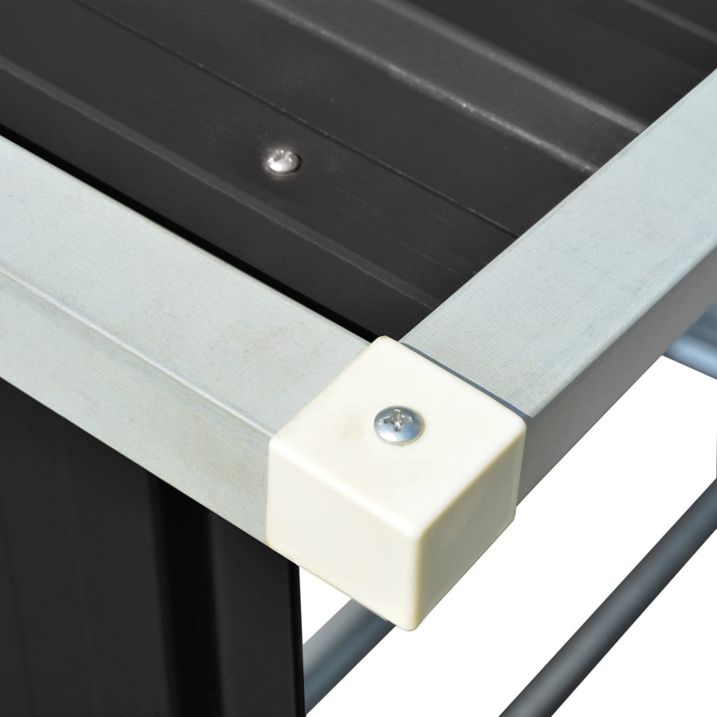 Garden Log Storage Shed Galvanised Steel 163X83X154 Cm