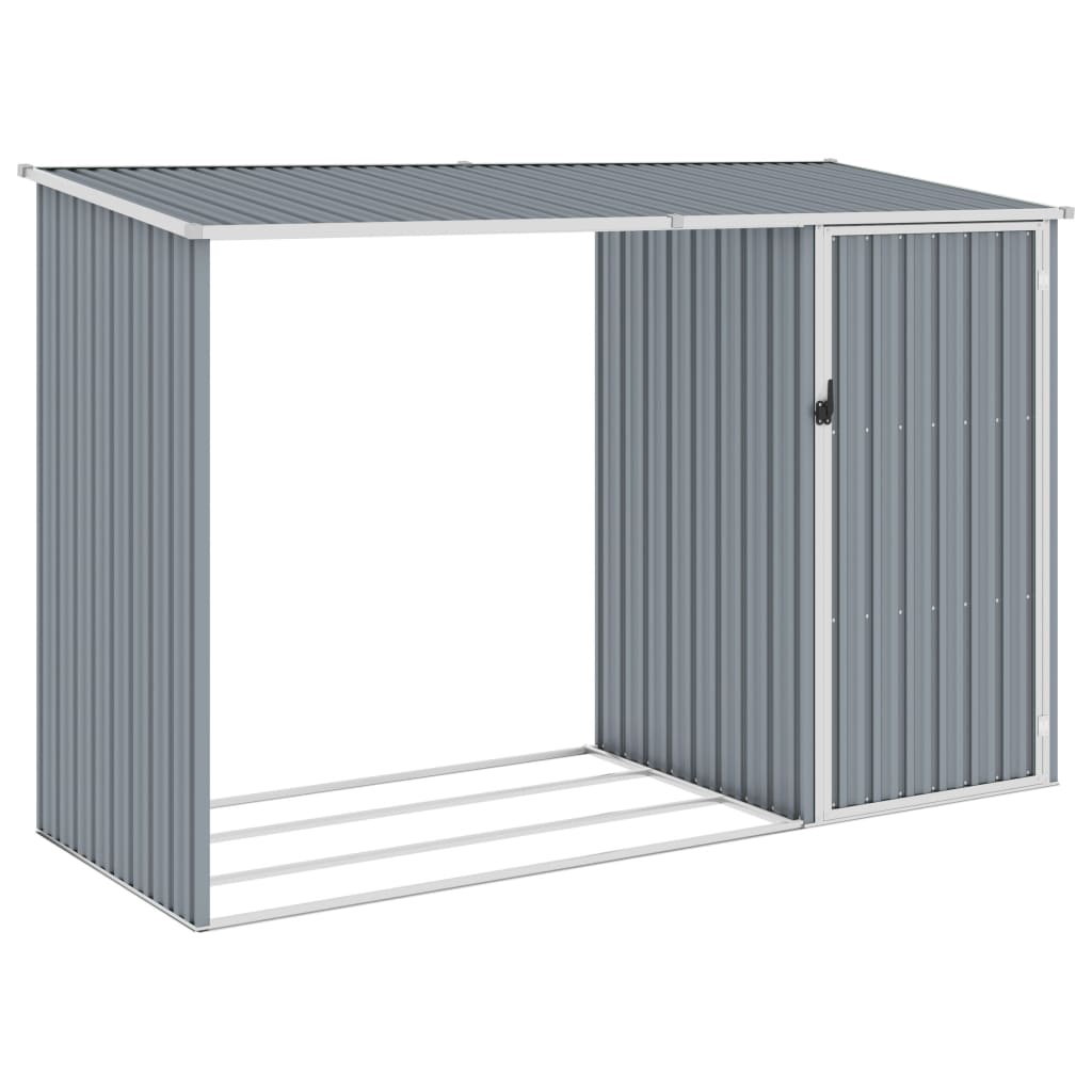 Garden Firewood Shed 245X98X159 Cm Galvanised Steel