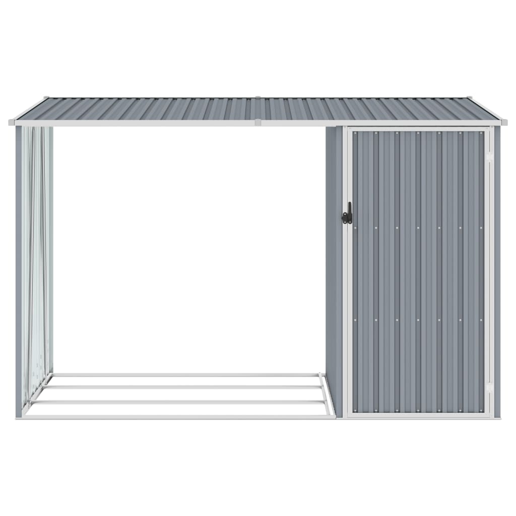 Garden Firewood Shed 245X98X159 Cm Galvanised Steel