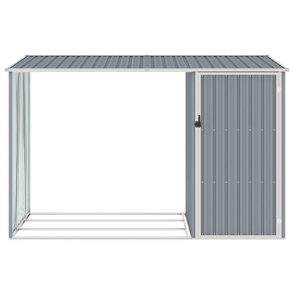 Garden Firewood Shed 245X98X159 Cm Galvanised Steel
