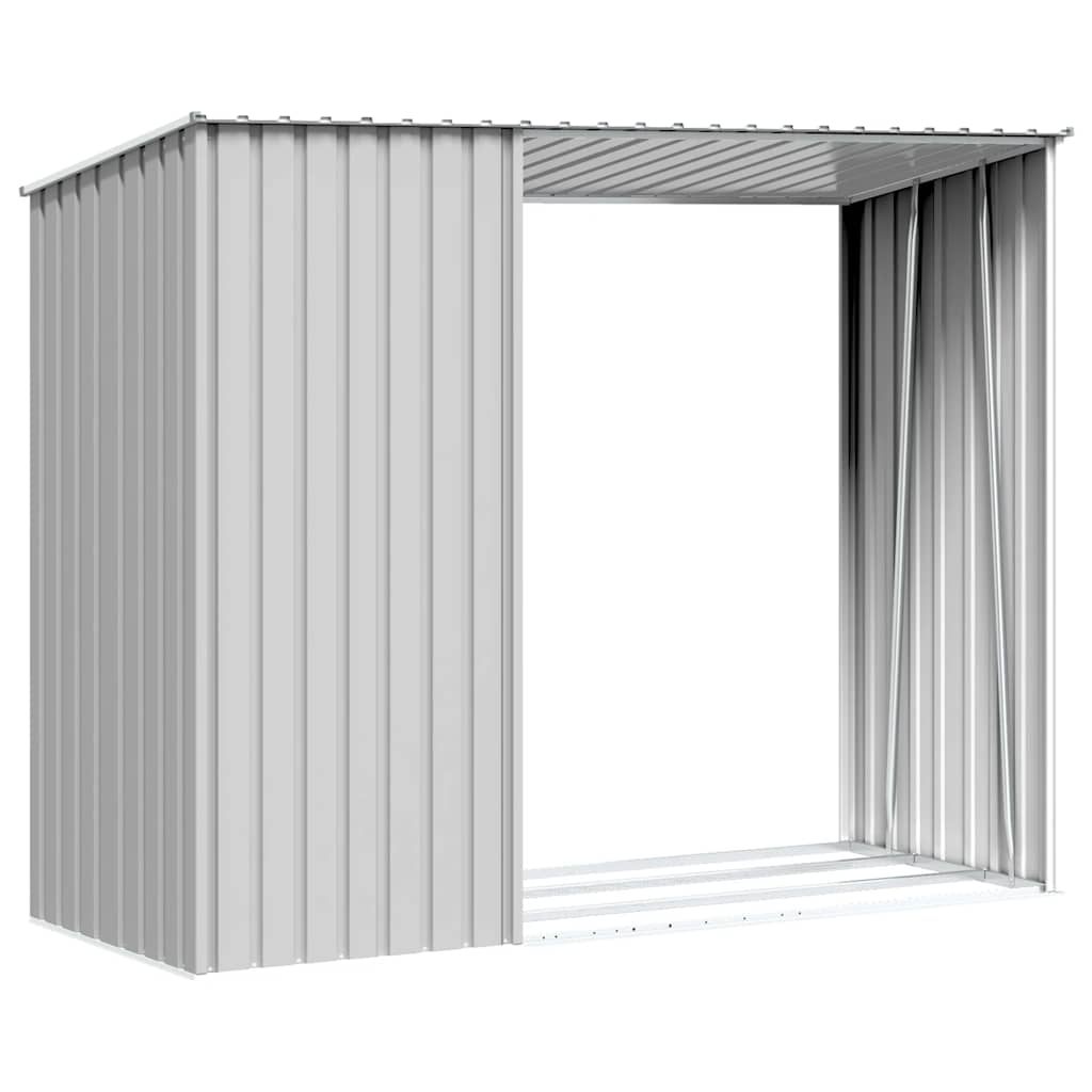 Garden Firewood Shed 245X98X159 Cm Galvanised Steel