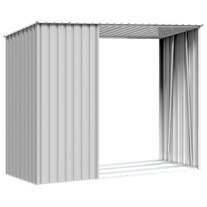 Garden Firewood Shed 245X98X159 Cm Galvanised Steel